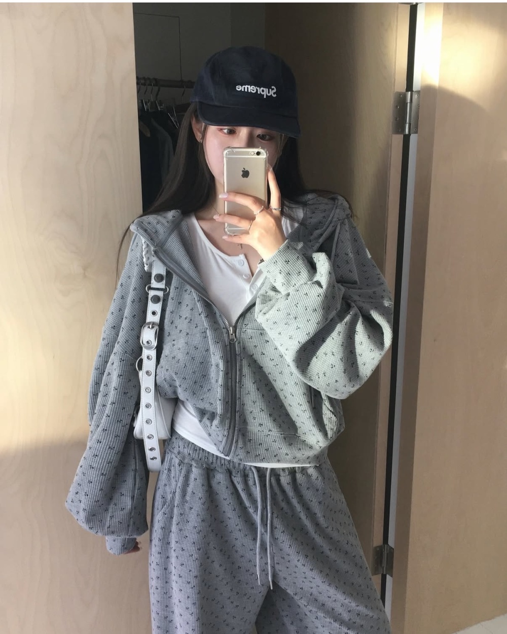 Floral refreshing hoodie Casual spring long pants for women