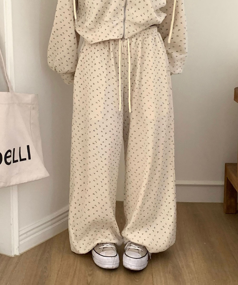 Floral refreshing hoodie Casual spring long pants for women