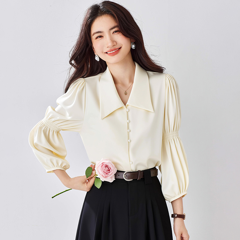 France style spring and autumn tops unique shirt