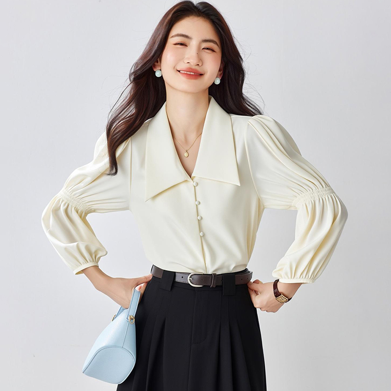 France style spring and autumn tops unique shirt