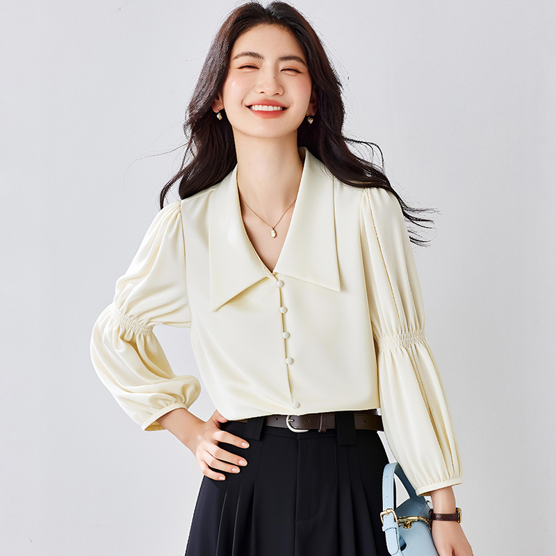 France style spring and autumn tops unique shirt