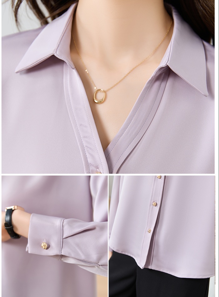 Spring and autumn white profession shirt for women