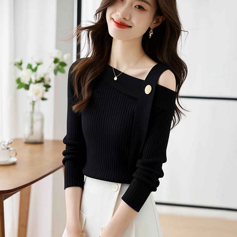 Knitted tops strapless sweater for women