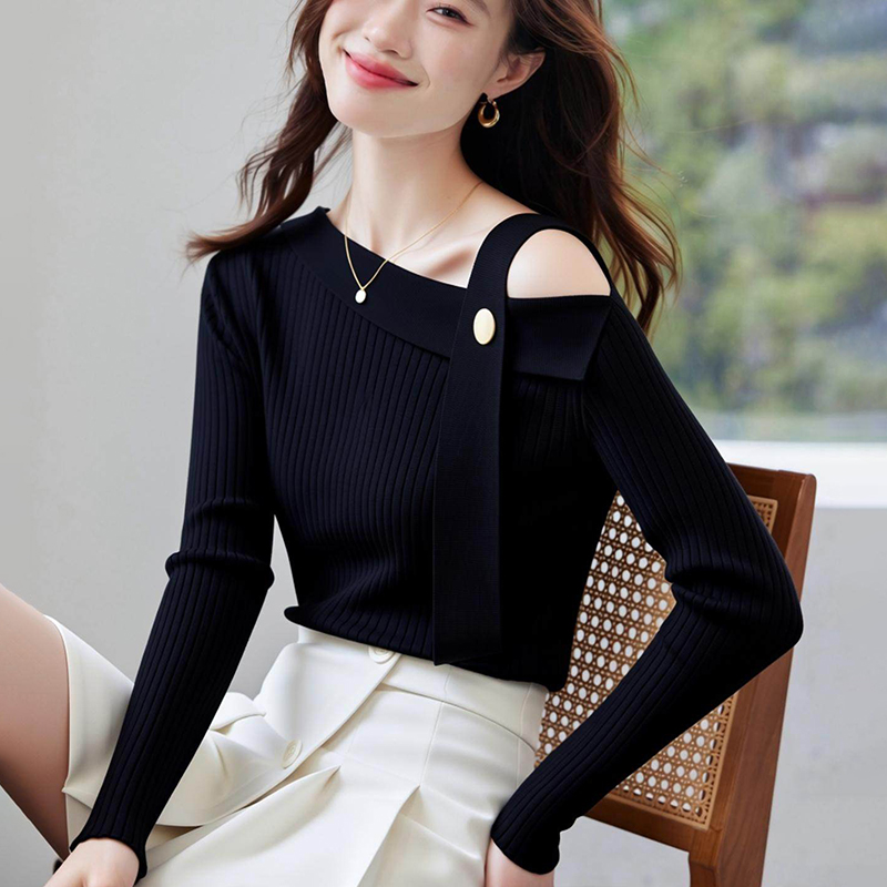 Knitted tops strapless sweater for women