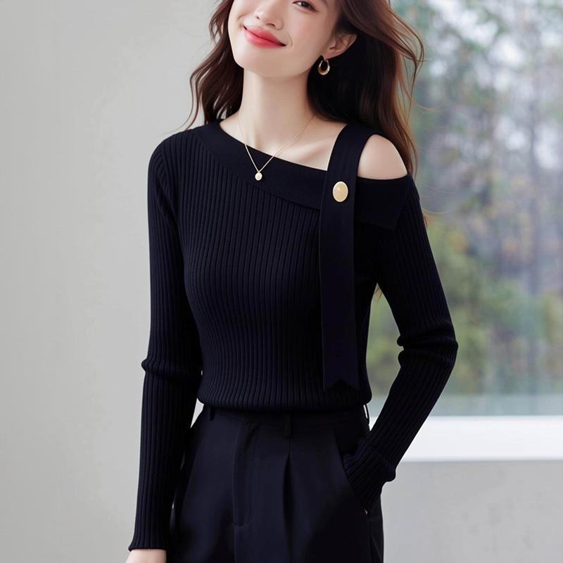 Knitted tops strapless sweater for women