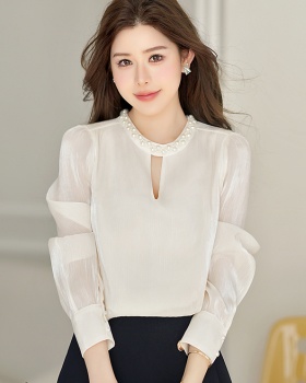 Beading spring small shirt hollow shirt for women