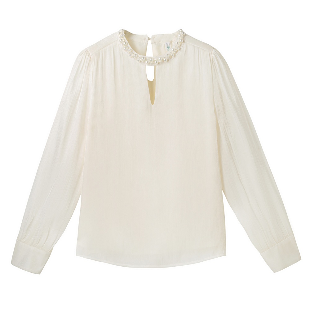 Beading spring small shirt hollow shirt for women