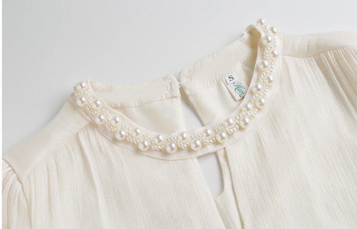 Beading spring small shirt hollow shirt for women