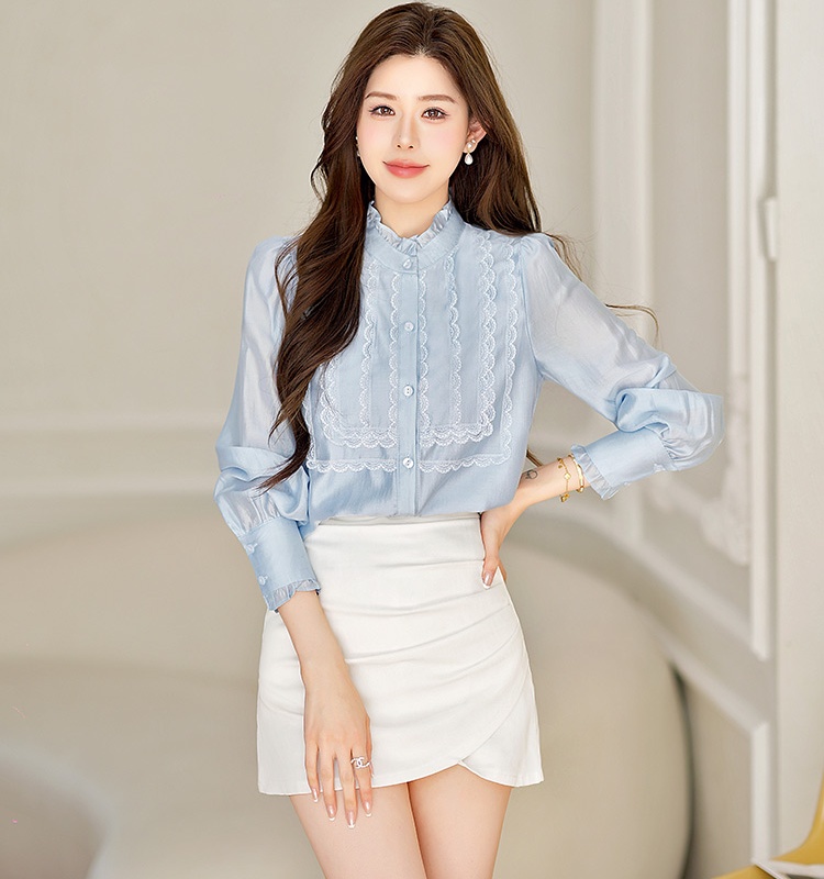 Light luxury spring shirt Western style tops for women