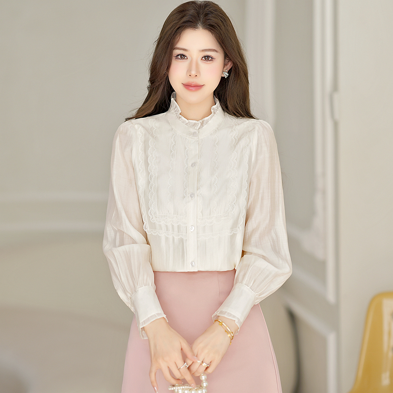 Light luxury spring shirt Western style tops for women
