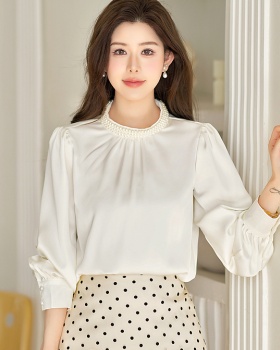 Pearl court style tops light luxury shirt for women