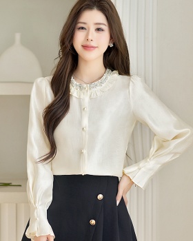 Temperament spring wood ear shirt for women