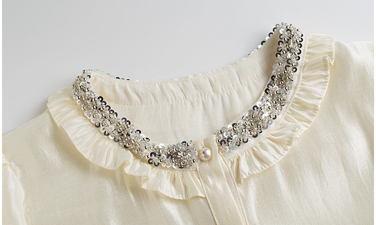 Temperament spring wood ear shirt for women