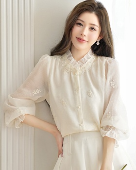 France style spring tops temperament chiffon shirt for women