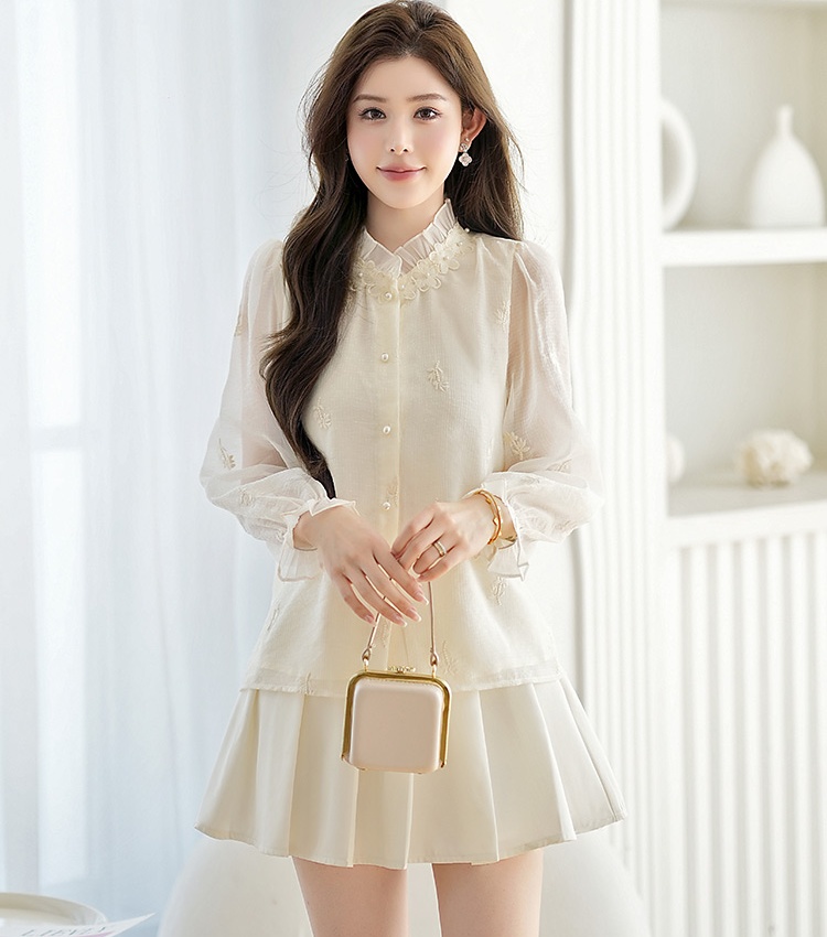 France style spring tops temperament chiffon shirt for women