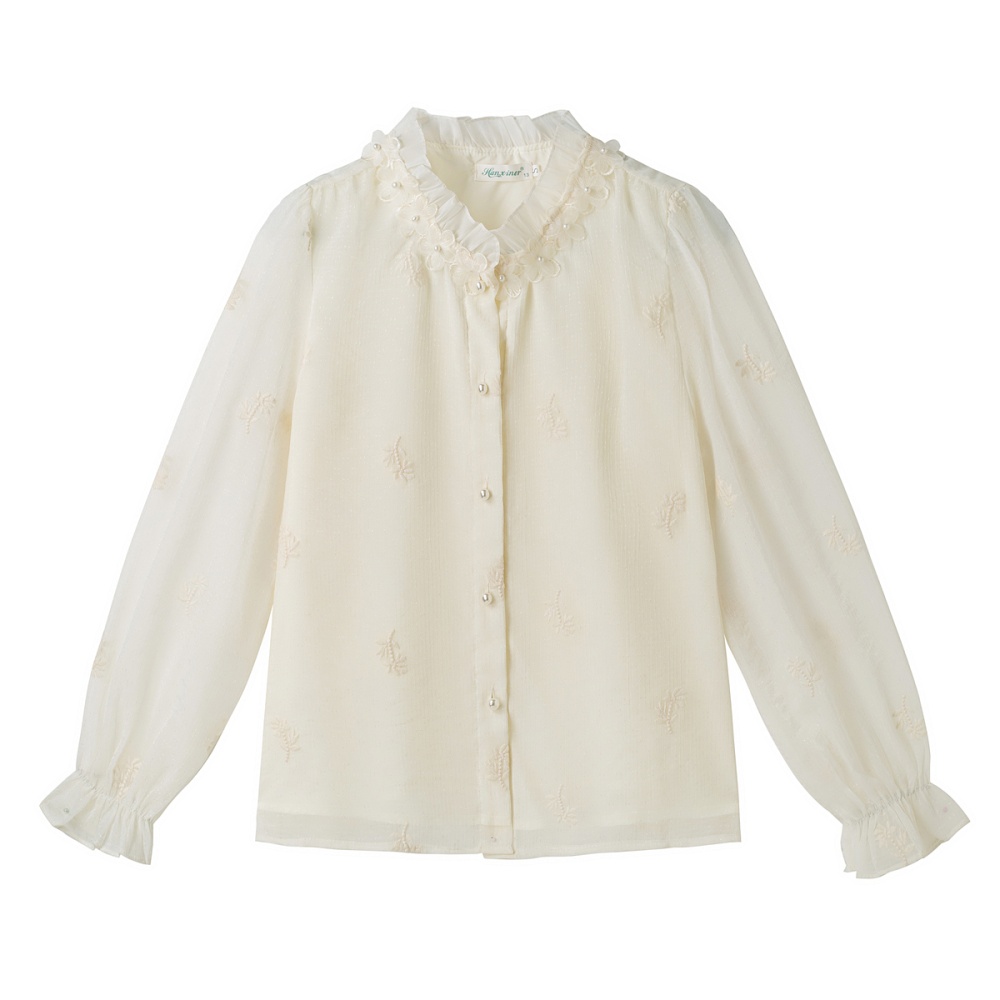 France style spring tops temperament chiffon shirt for women