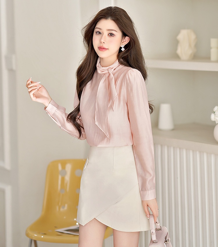 Bandage cstand collar tops France style tender shirt