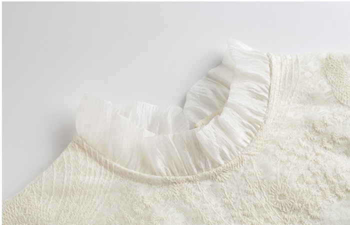 Apricot fungus collar tops spring T-shirt for women