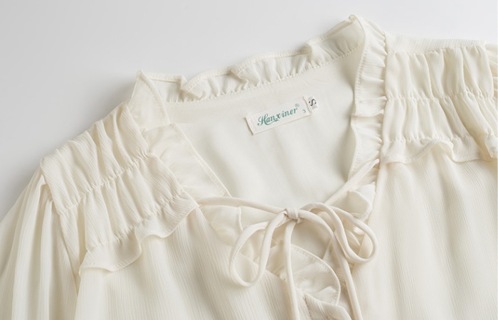 France style niche tops long sleeve spring shirt for women