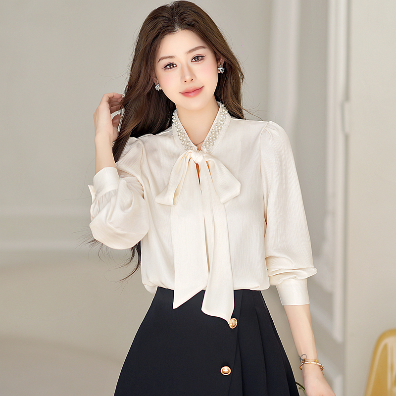 France style long sleeve tops temperament shirt