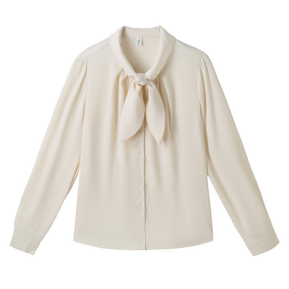 Streamer apricot shirt simple spring tops for women