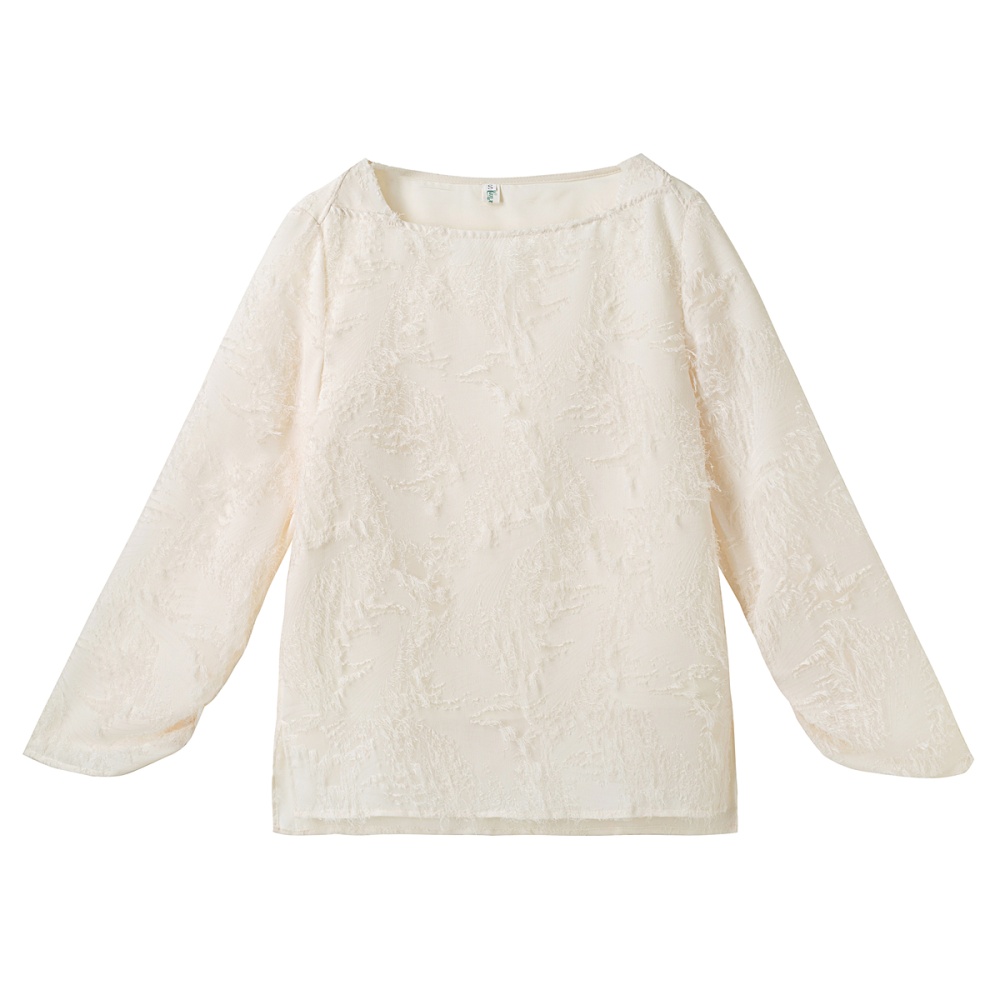 Spring trumpet sleeves elegant jacquard tops