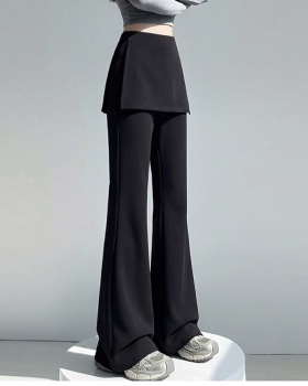 Pseudo-two thin business suit slim micro speaker flare pants