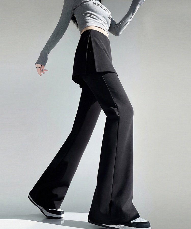 Pseudo-two thin business suit slim micro speaker flare pants