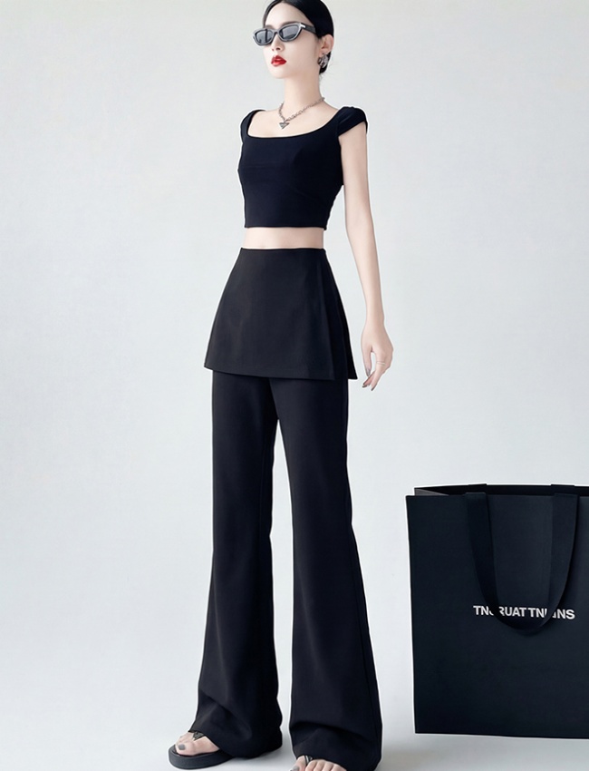 Summer elasticity flare pants slim business suit