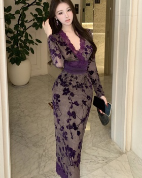 Spicegirl slim splice lace dress