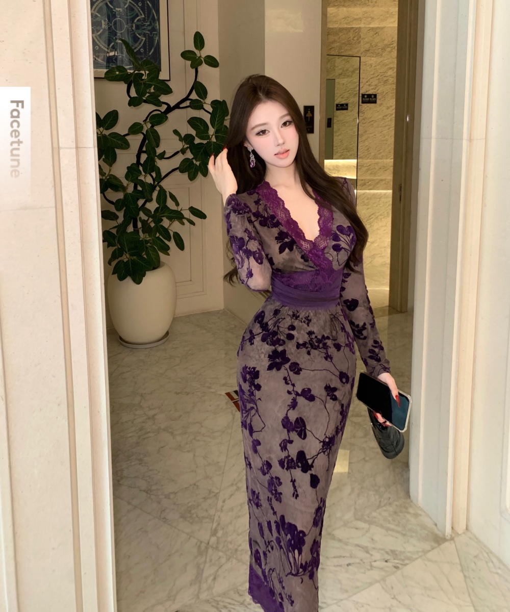 Spicegirl slim splice lace dress