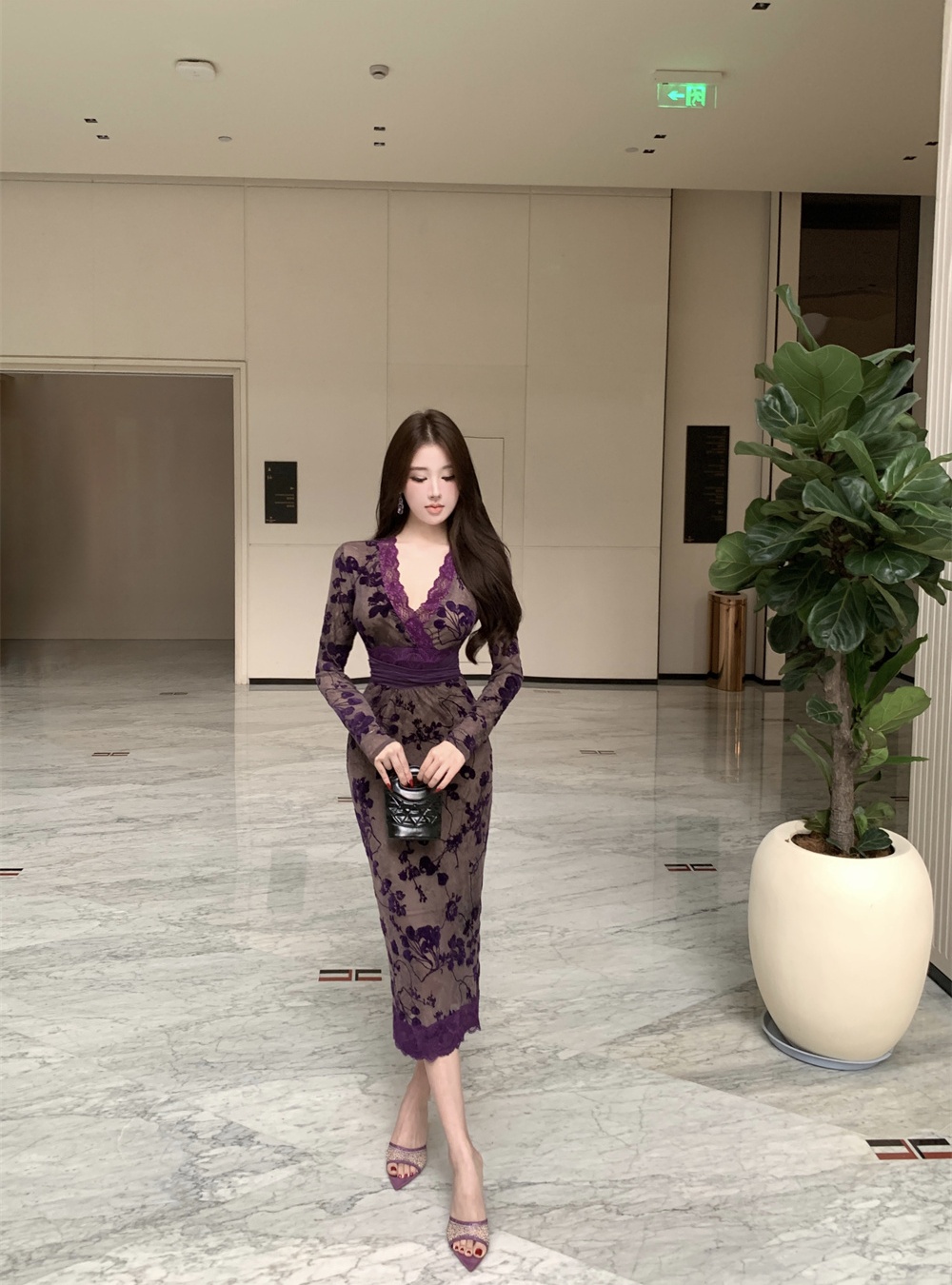 Spicegirl slim splice lace dress