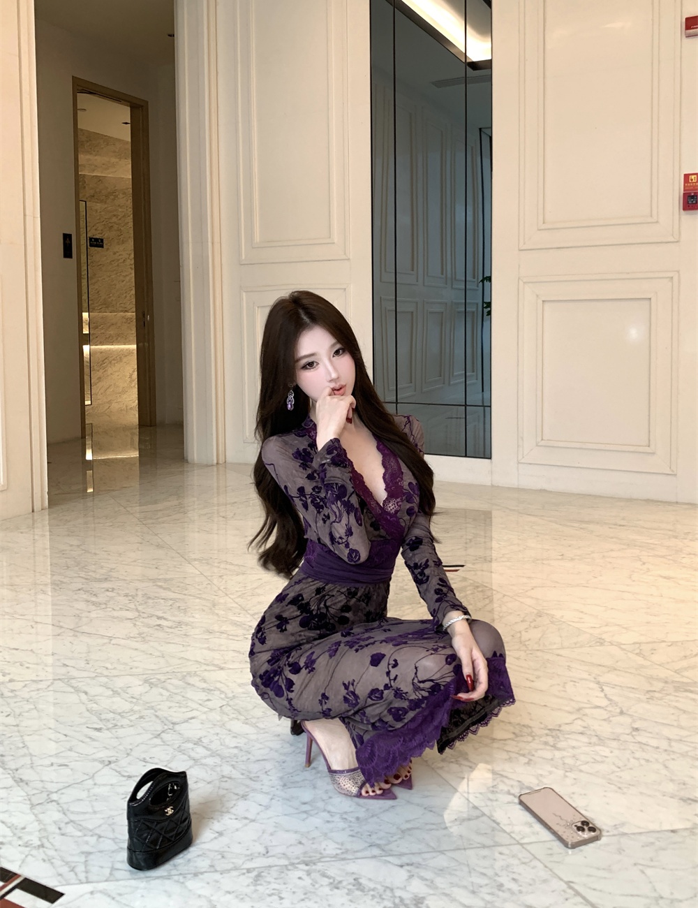 Spicegirl slim splice lace dress