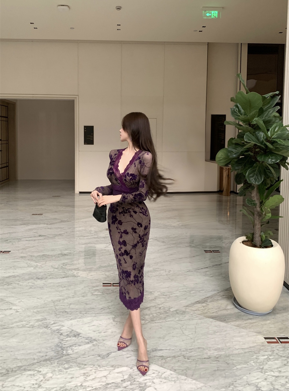 Spicegirl slim splice lace dress