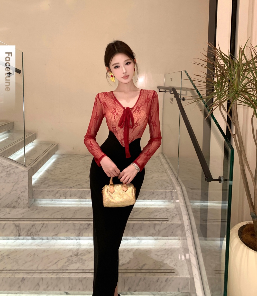 Splice spicegirl lace slim dress