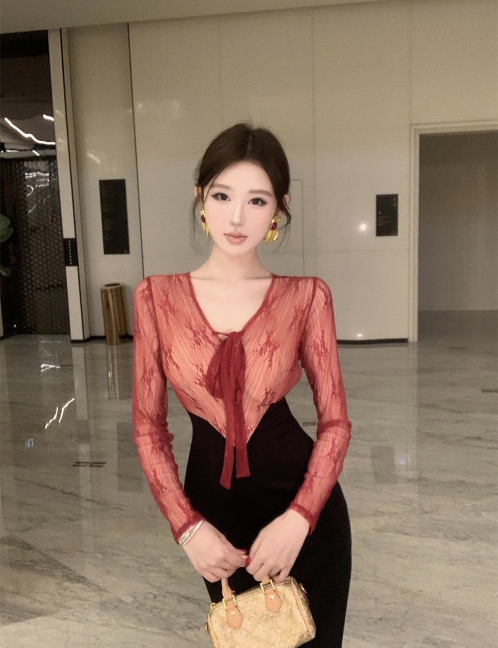 Splice spicegirl lace slim dress