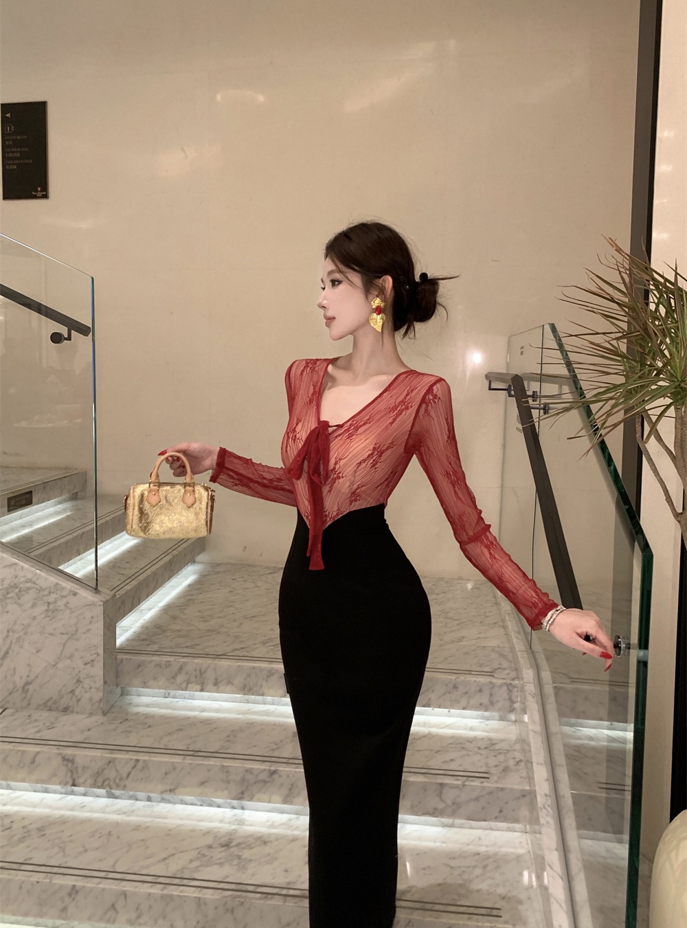 Splice spicegirl lace slim dress