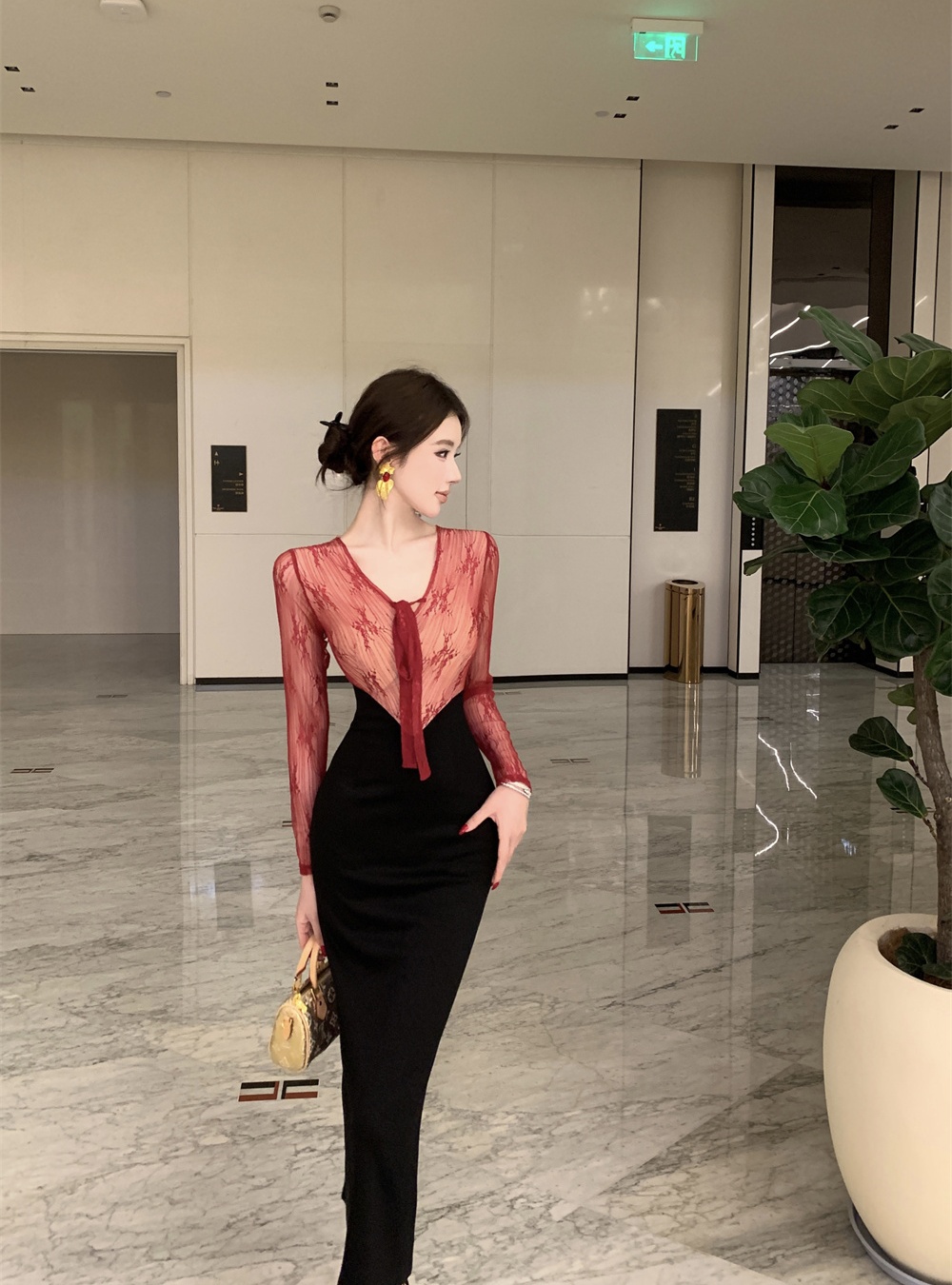 Splice spicegirl lace slim dress