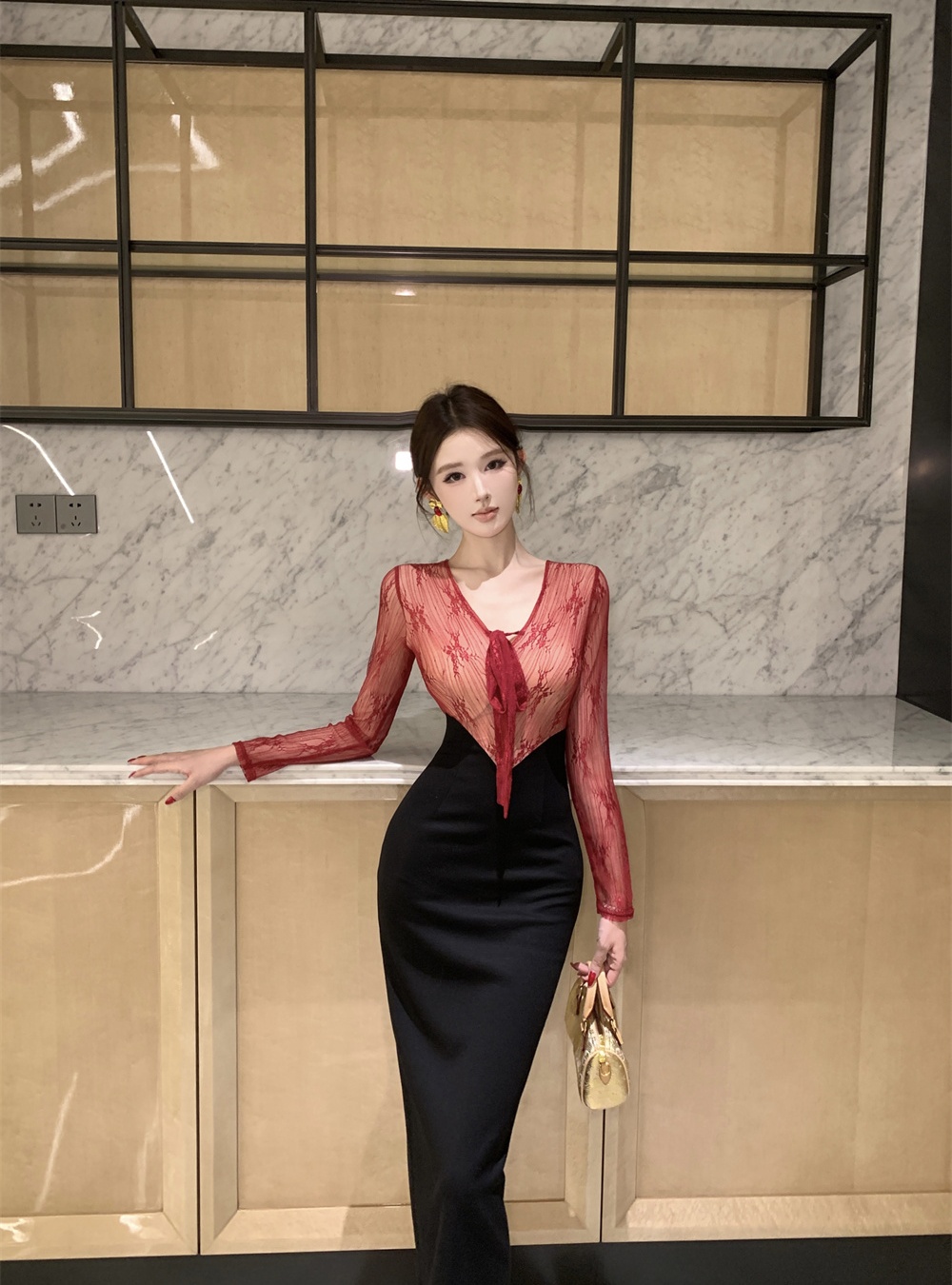 Splice spicegirl lace slim dress