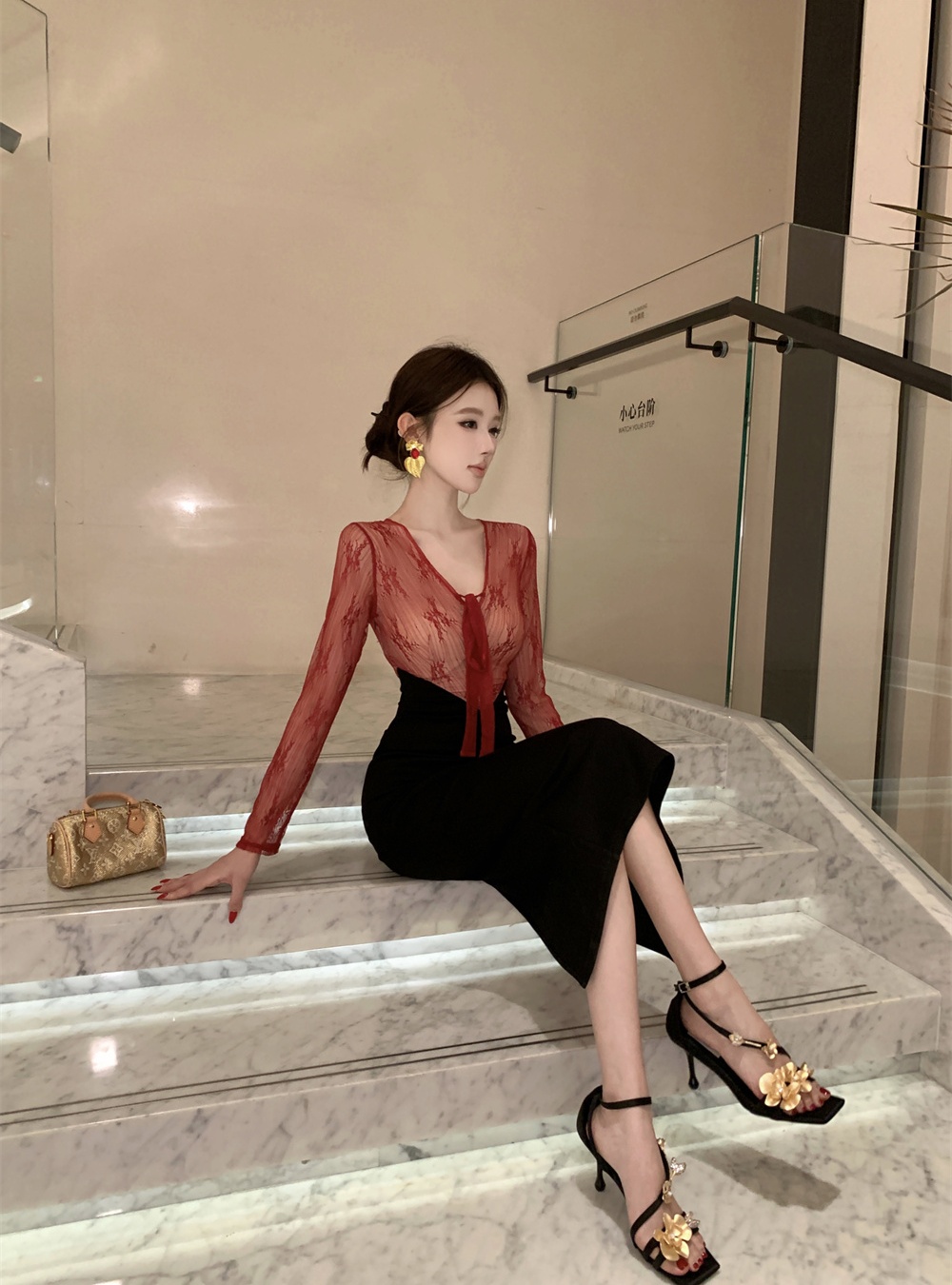 Splice spicegirl lace slim dress