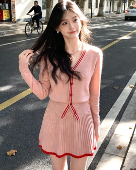 Autumn and winter cardigan sweater 2pcs set for women