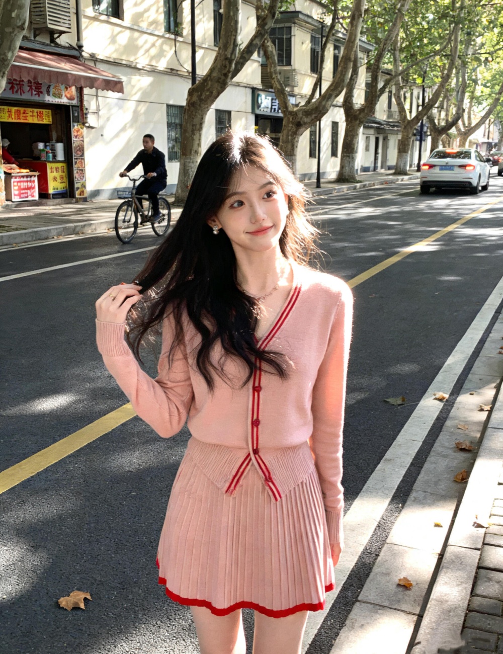 Autumn and winter cardigan sweater 2pcs set for women