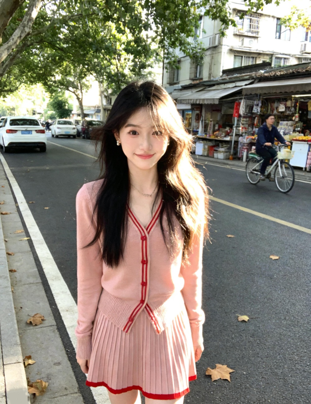 Autumn and winter cardigan sweater 2pcs set for women