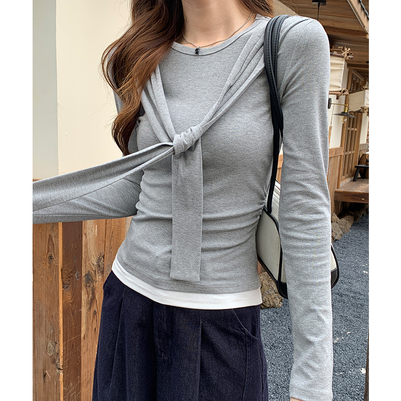 Spring T-shirt Korean style shawl for women