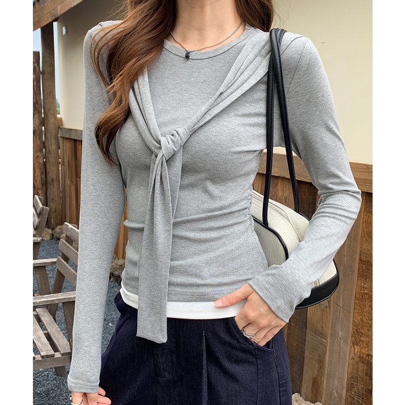 Spring T-shirt Korean style shawl for women