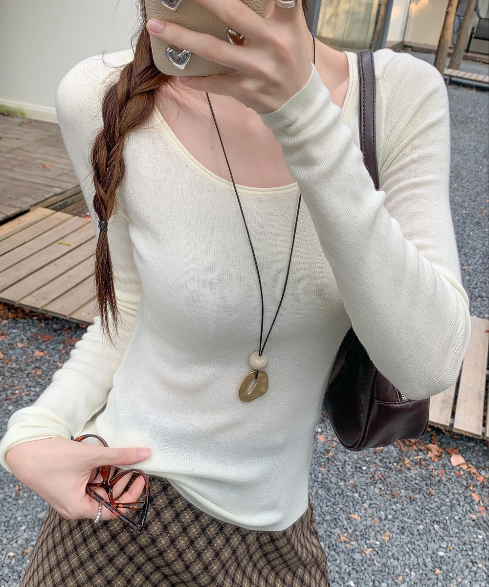 Long sleeve temperament sweater all-match bottoming shirt