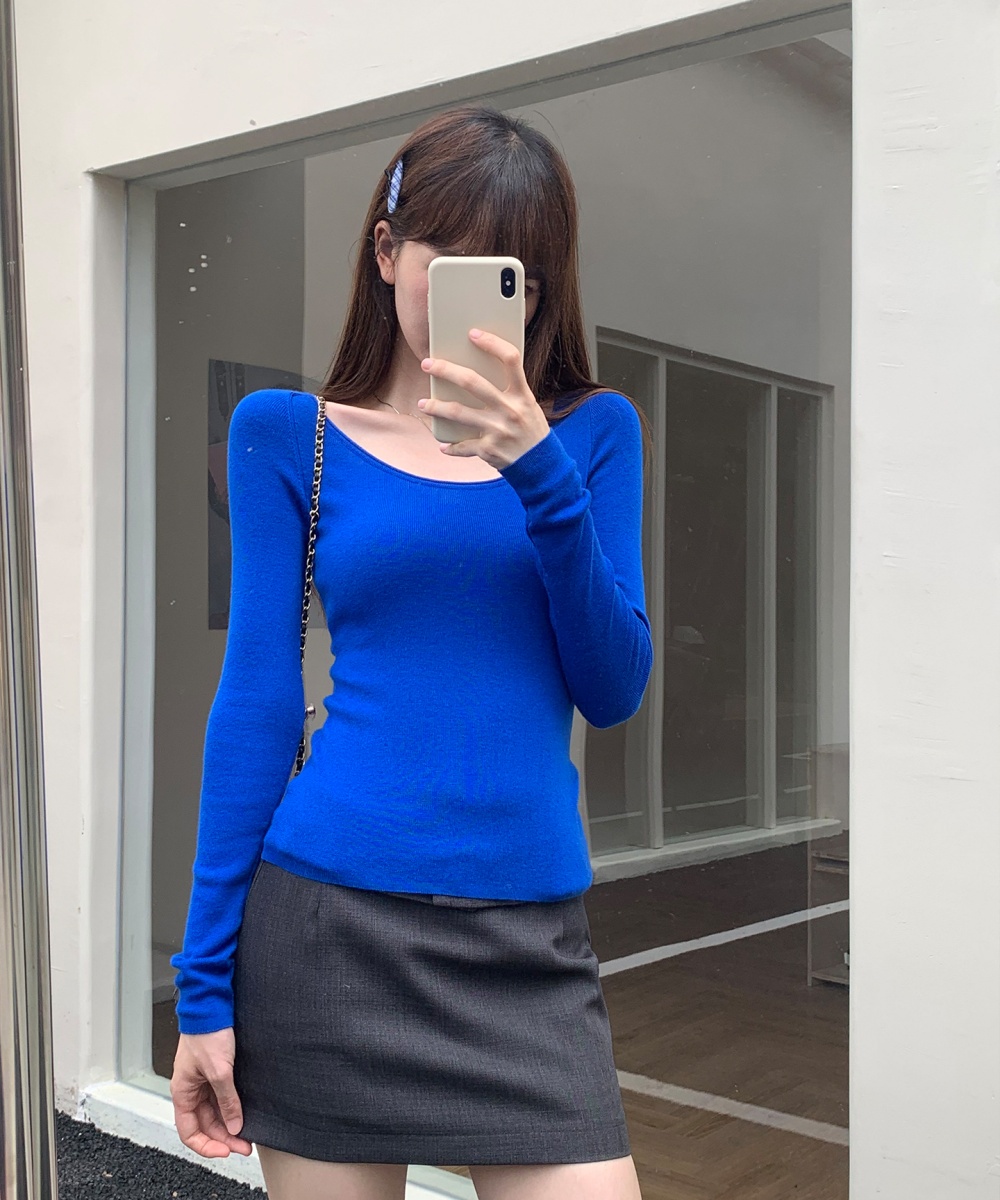 Long sleeve temperament sweater all-match bottoming shirt