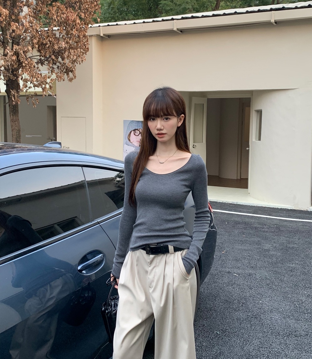 Long sleeve temperament sweater all-match bottoming shirt