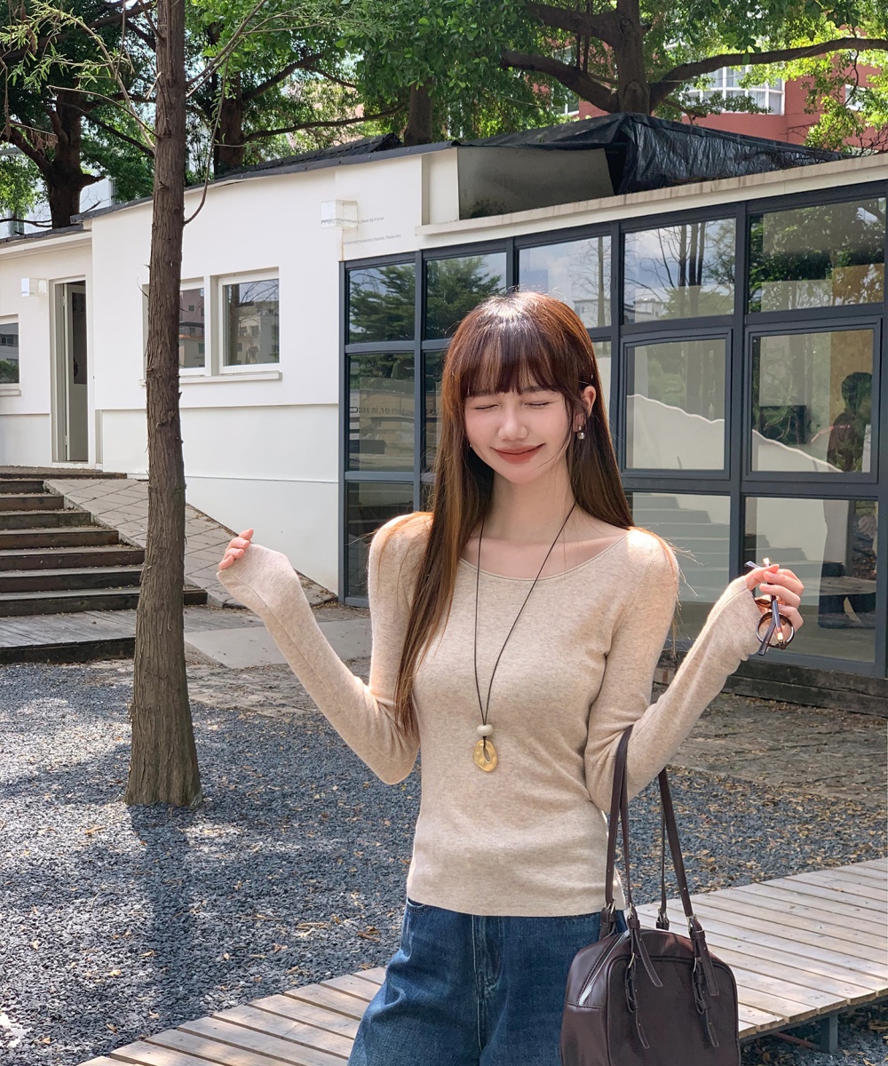 Long sleeve temperament sweater all-match bottoming shirt