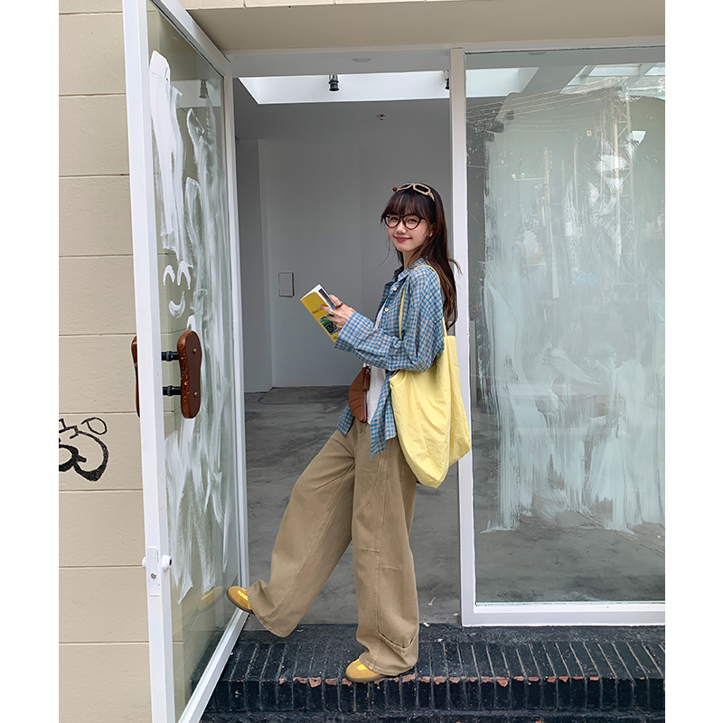 Plaid thin retro coat spring sunscreen tops for women